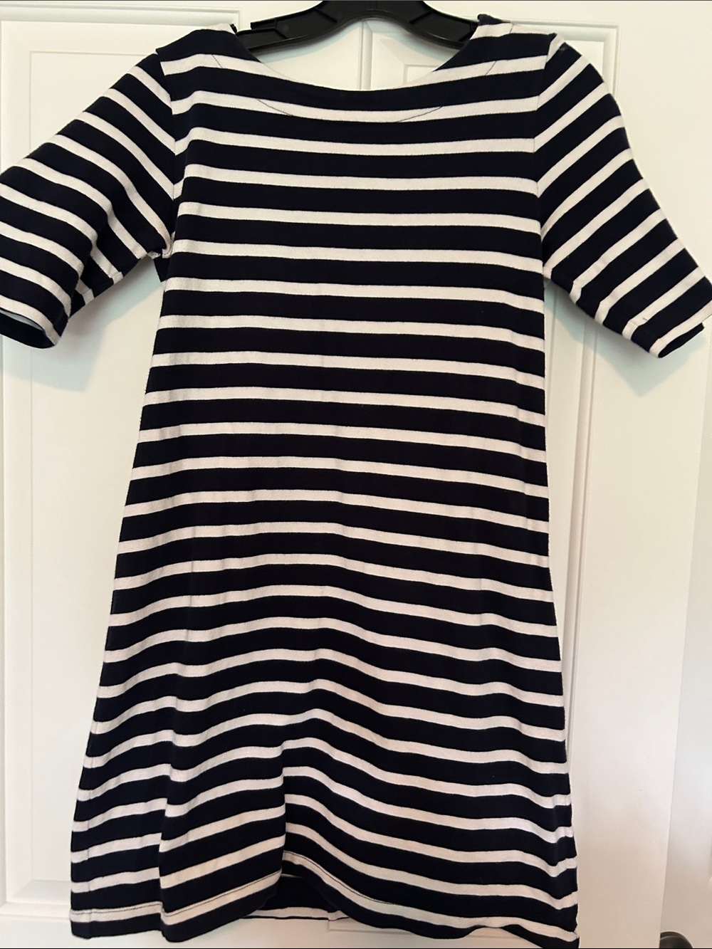 GAP Navy and White Striped Midi Dress